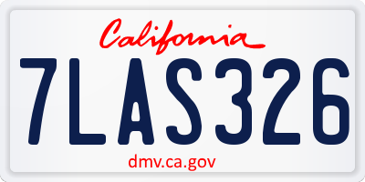 CA license plate 7LAS326
