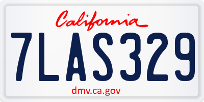CA license plate 7LAS329