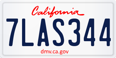 CA license plate 7LAS344