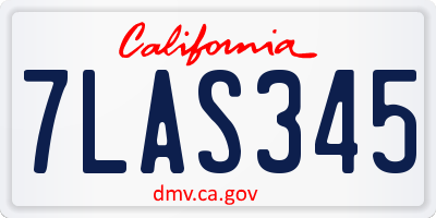 CA license plate 7LAS345