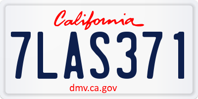CA license plate 7LAS371