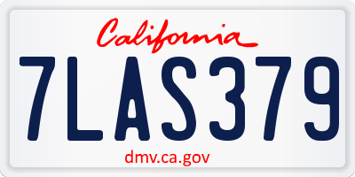 CA license plate 7LAS379
