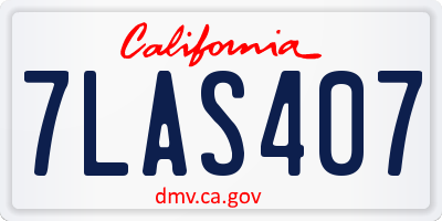 CA license plate 7LAS407