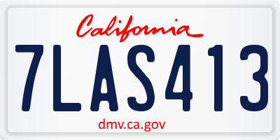 CA license plate 7LAS413
