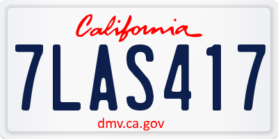 CA license plate 7LAS417