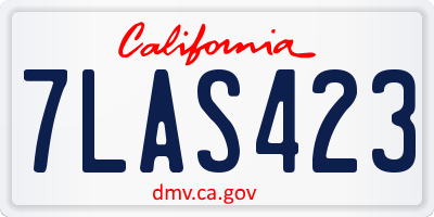 CA license plate 7LAS423