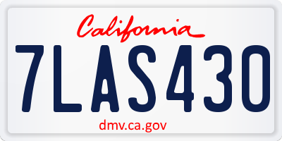 CA license plate 7LAS430