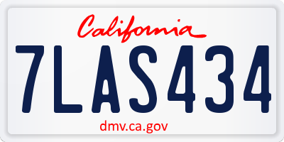 CA license plate 7LAS434