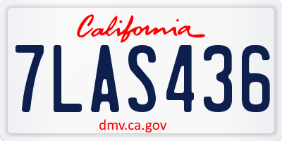 CA license plate 7LAS436