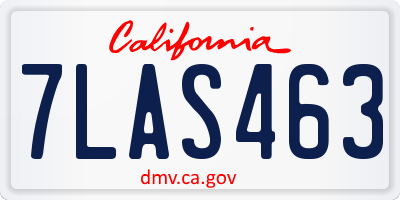 CA license plate 7LAS463