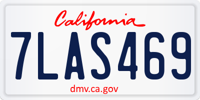CA license plate 7LAS469