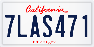 CA license plate 7LAS471