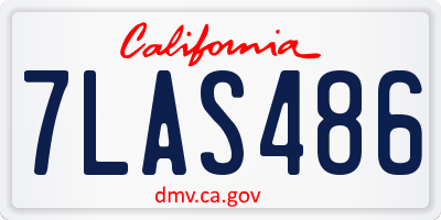 CA license plate 7LAS486