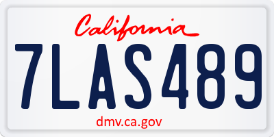 CA license plate 7LAS489