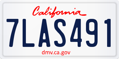 CA license plate 7LAS491