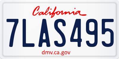 CA license plate 7LAS495