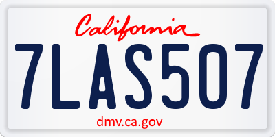 CA license plate 7LAS507