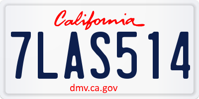 CA license plate 7LAS514