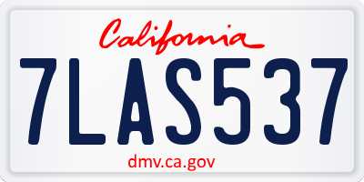 CA license plate 7LAS537
