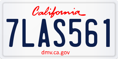 CA license plate 7LAS561