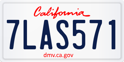 CA license plate 7LAS571