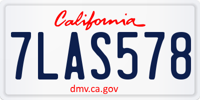 CA license plate 7LAS578