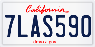 CA license plate 7LAS590