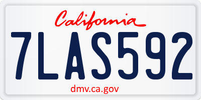 CA license plate 7LAS592