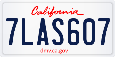 CA license plate 7LAS607