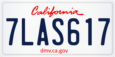 CA license plate 7LAS617