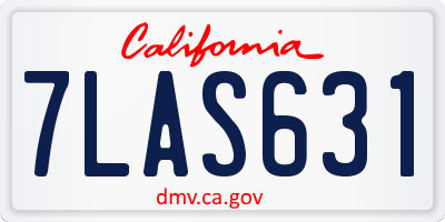 CA license plate 7LAS631