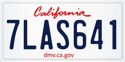 CA license plate 7LAS641
