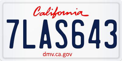 CA license plate 7LAS643
