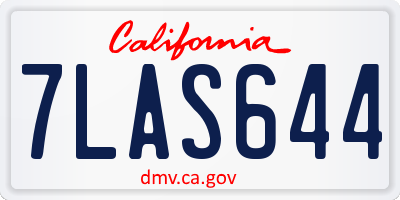 CA license plate 7LAS644
