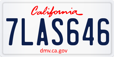 CA license plate 7LAS646