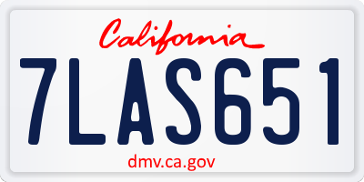 CA license plate 7LAS651