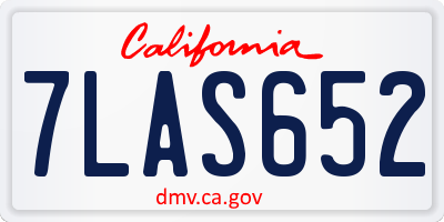 CA license plate 7LAS652