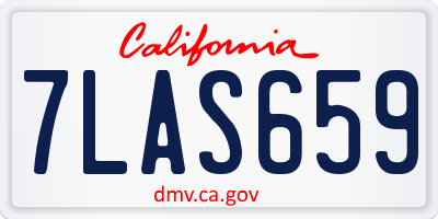 CA license plate 7LAS659