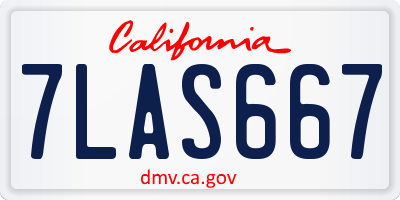 CA license plate 7LAS667