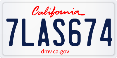 CA license plate 7LAS674