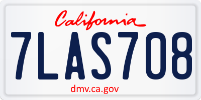 CA license plate 7LAS708