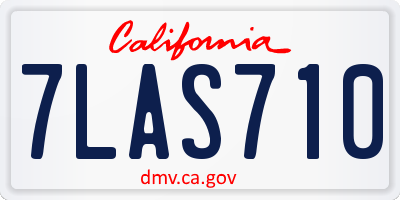 CA license plate 7LAS710