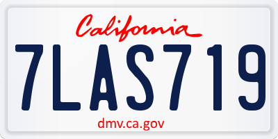 CA license plate 7LAS719