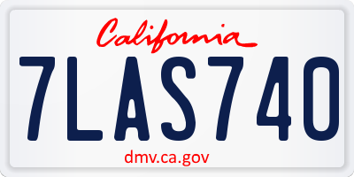 CA license plate 7LAS740