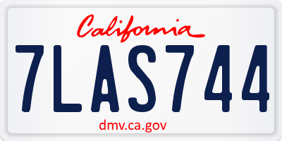 CA license plate 7LAS744