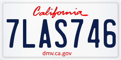 CA license plate 7LAS746