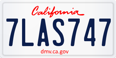 CA license plate 7LAS747