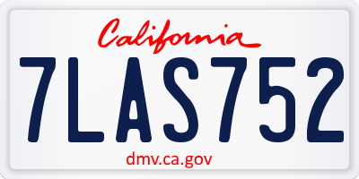 CA license plate 7LAS752