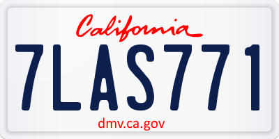 CA license plate 7LAS771