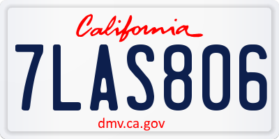 CA license plate 7LAS806